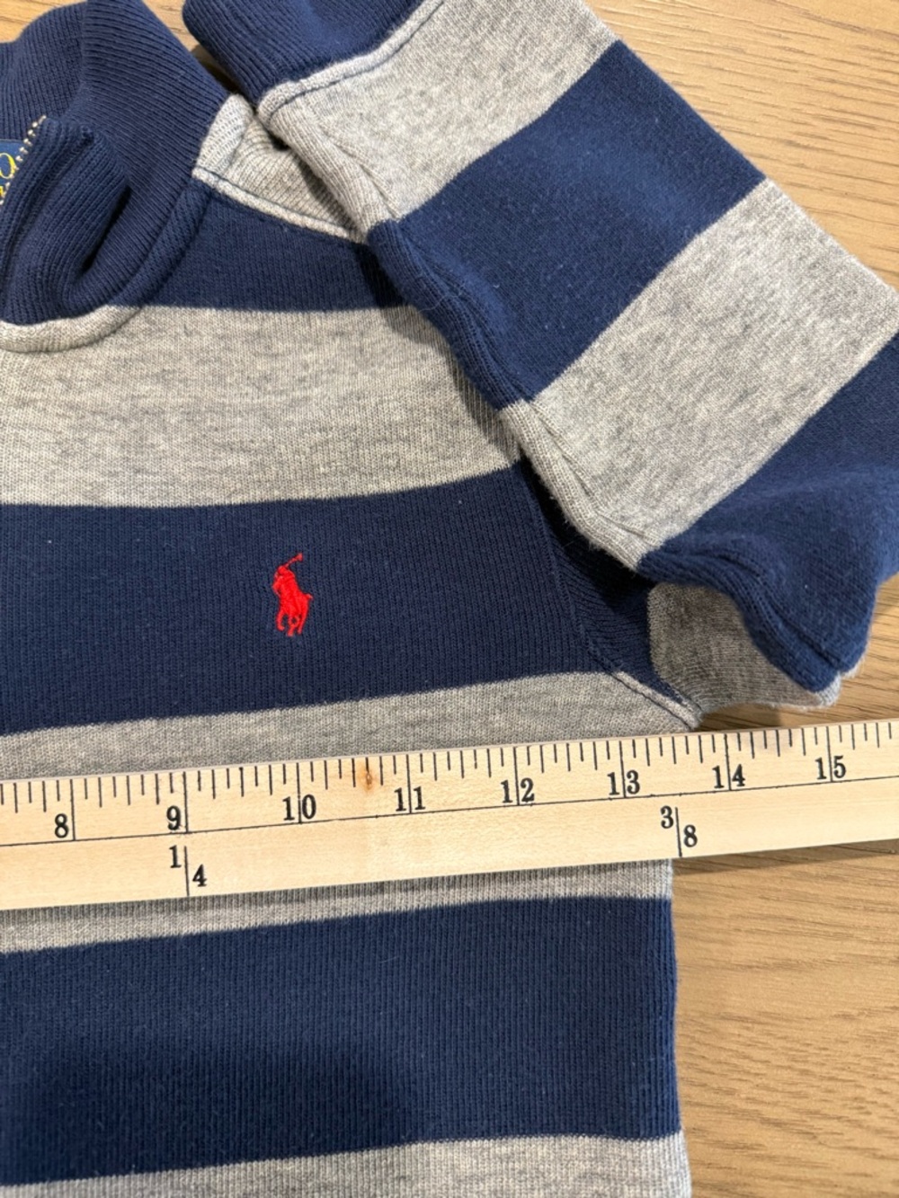 Polo Ralph Lauren Boys Quarter Zip Sweater Striped Pullover Preppy Classic Sz 5‎ - Picture 9 of 12